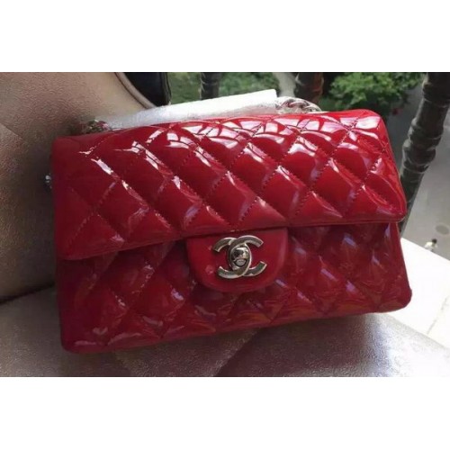 Geantă Chanel mini Classic Flap Patent Original A1116 Roșie