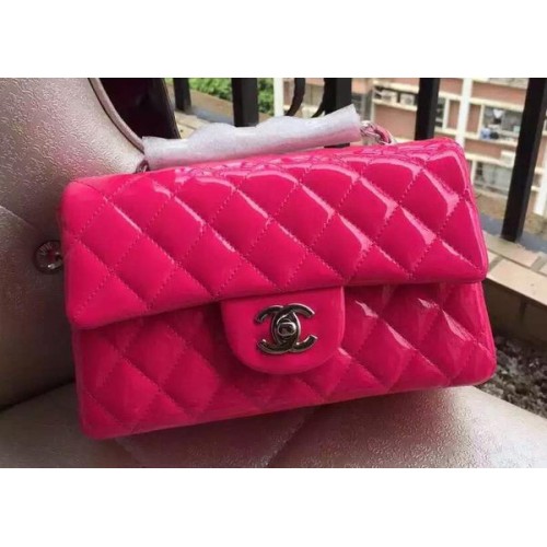 Geantă Chanel mini Classic Flap Patent Original A1116 Rose