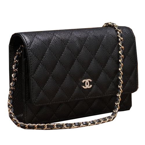 Geantă Chanel mini Flap A33814 Negru Model Cannage Auriu