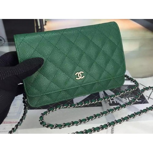 Chanel mini geantă cu clapă Cannage Pattern A8373 Verde