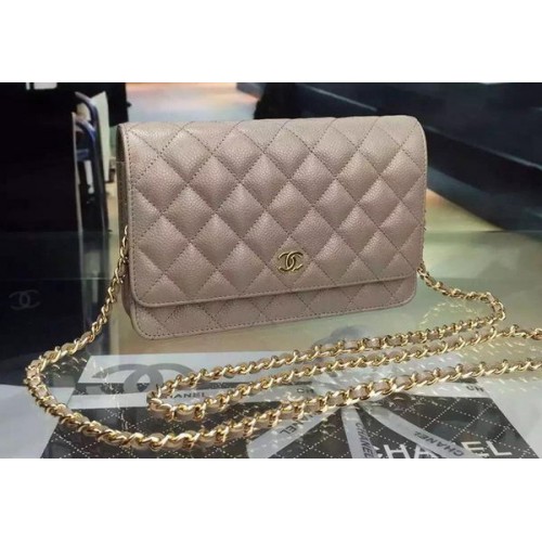 Mini geantă cu clapă Chanel Cannage Pattern A8373 Gri