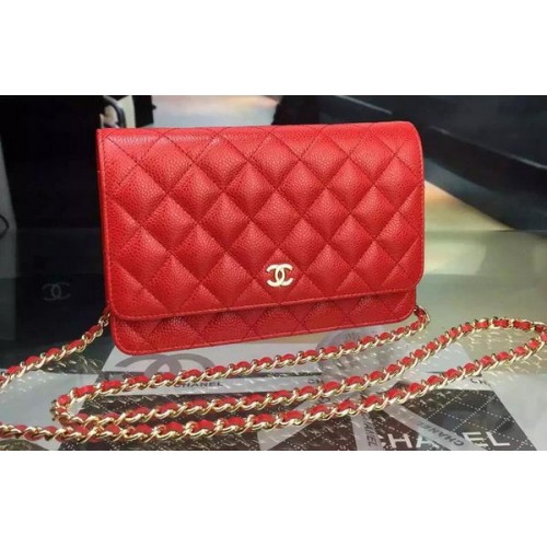 Mini geantă cu clapă Chanel Cannage Pattern A8373 Roșu