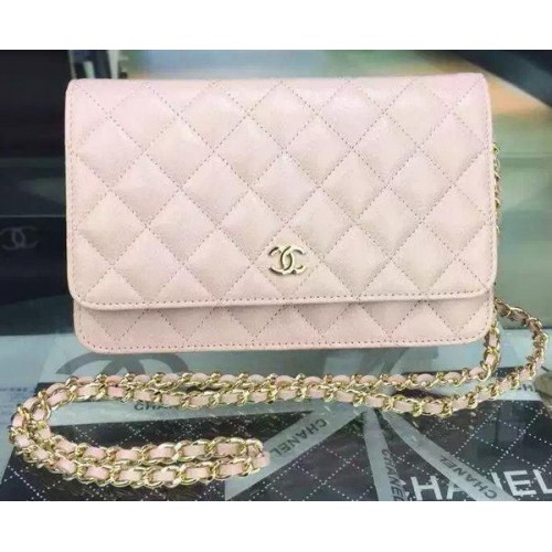 Geantă Chanel mini Flap Pink Cannage Pattern A8373 Gold