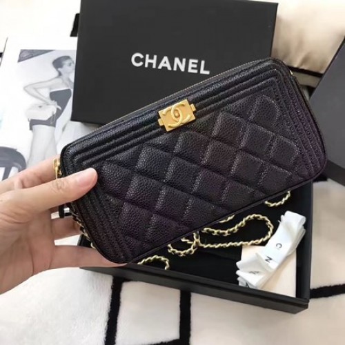 Geantă de umăr Chanel mini Cannage Pattern A94452 Negru