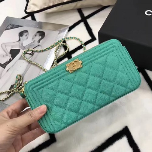 Geantă de umăr Chanel mini Cannage Pattern A94452 Verde