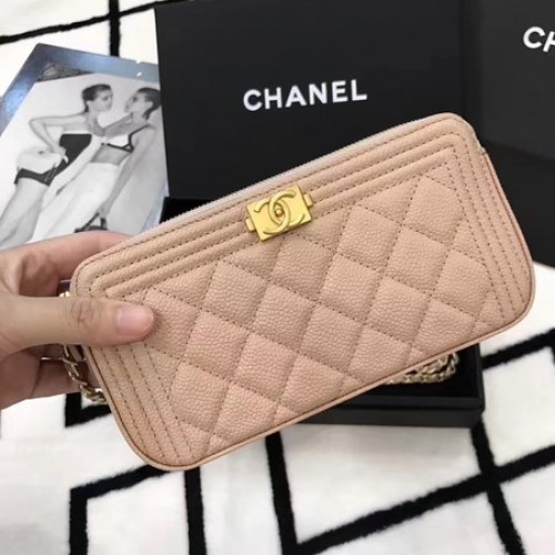 Geantă de umăr mini Chanel Cannage Pattern A94452 Roz deschis