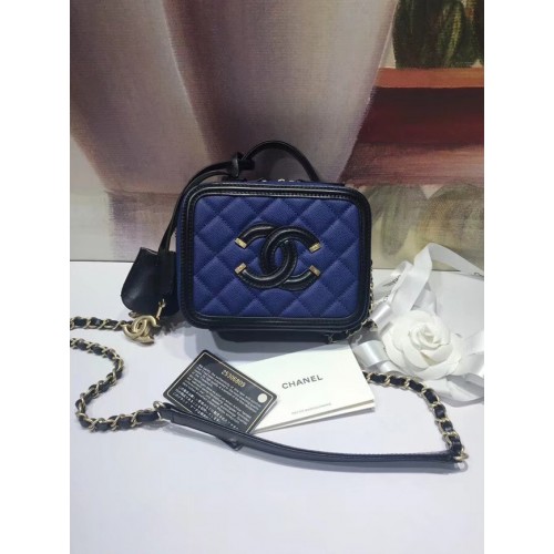 Geantă de toaletă Chanel mini Original A93342 albastră