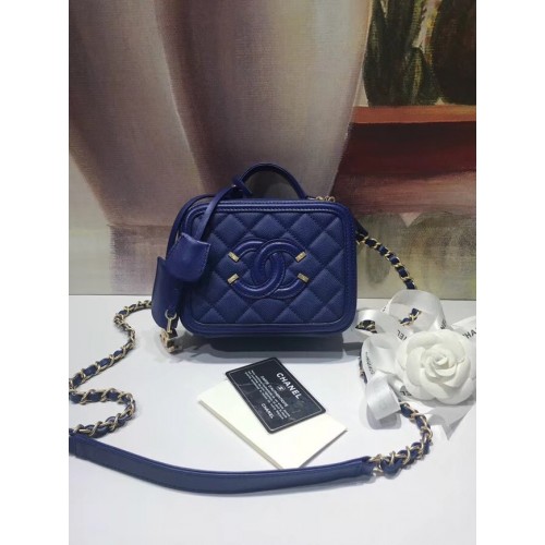 Geantă de toaletă Chanel mini Original A93342 albastră
