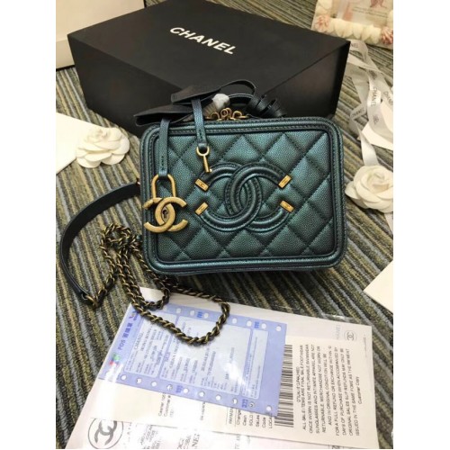 Geantă de toaletă Chanel mini Original A93342 verde
