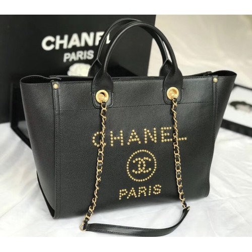 Geantă Chanel originală din piele de vițel 78901 neagră