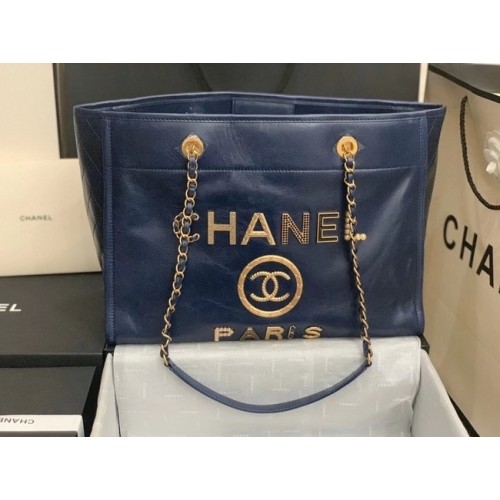 Geantă de cumpărături Chanel A67001 Albastru regal