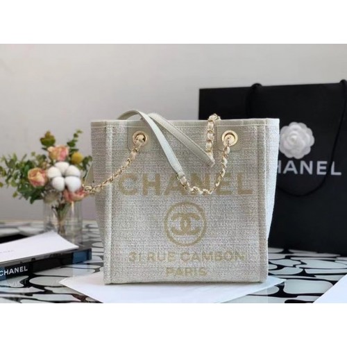 Geantă mică de cumpărături Chanel A66940 albă