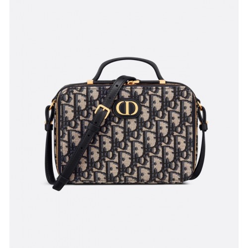 DIOR 30 MONTAIGNE BOX BAG Albastru Multicolor Dior Oblique Jacquard S2141