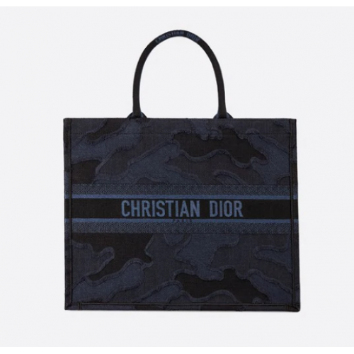 DIOR GEANTĂ ALBĂ DIOR BOOK TOTE CU BRODERE CAMOUFLAJ M1286