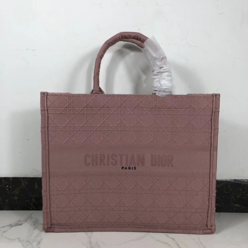 GEANTĂ DIOR BOOK TOTE DIN PÂNZĂ BRODATĂ C1286 roz
