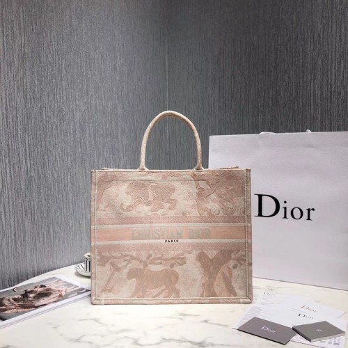 GEANTĂ DIOR BOOK TOTE DIN PÂNZĂ BRODATĂ M929 Bej