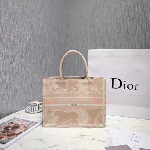 GEANTĂ DIOR BOOK TOTE DIN PÂNZĂ BRODATĂ C1287 Bej