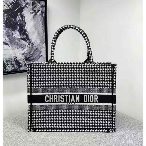 GEANTĂ DIOR BOOK TOTE DIN PÂNZĂ BRODATĂ C1287 Thousand Bird