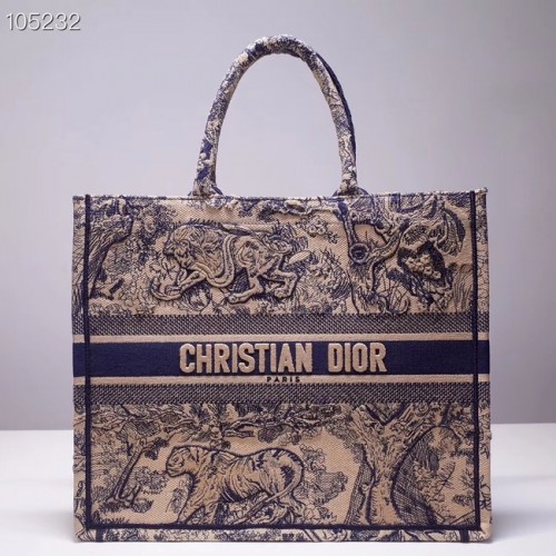GEANT TOTE BOOK DIOR TOILE DE JOUY M1286ZT albastru