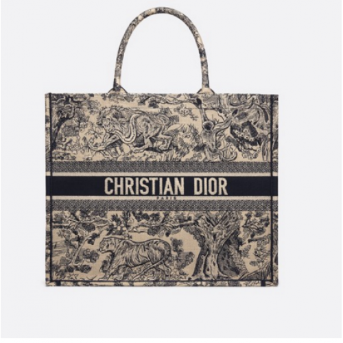 DIOR BOOK TOTE BAG TOILE DE JOUY M1286ZT alb-gălbui