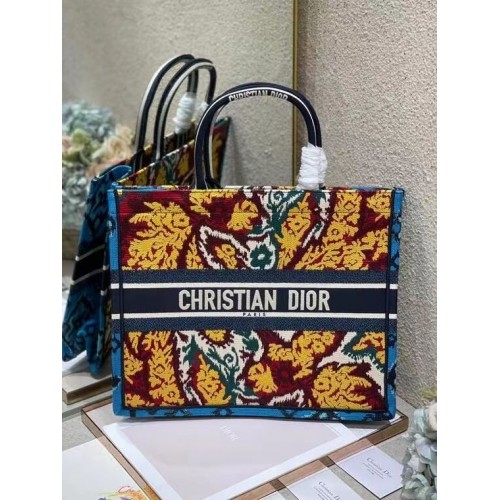 DIOR BOOK TOTE ALBĂ Multicolor Dior Paisley Broderie M1287Z