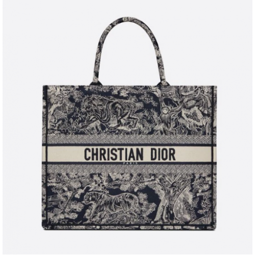 DIOR BOOK TOTES Blue Toile de Jouy Reverse Broderie M1286ZR