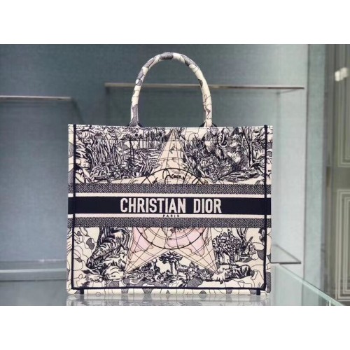 GEANTĂ DIOR BOOK TOTE DIN PÂNĂ BRODATĂ C1286-16