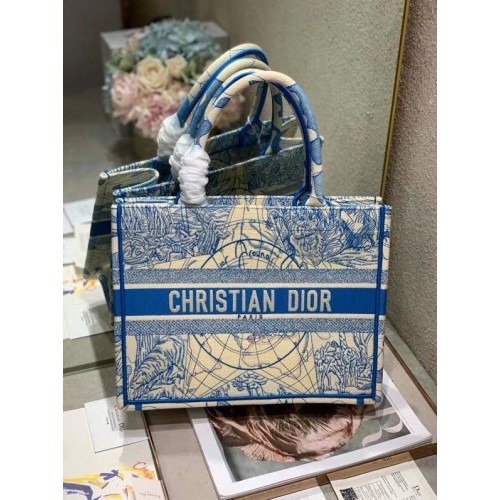 GEANTĂ DIOR BOOK TOTE CU BRODERE DIN PÂNĂ C1286-9