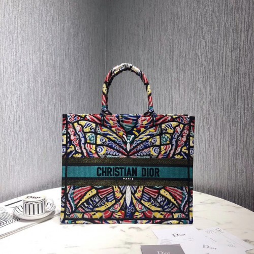 GEANTĂ DIOR BOOK TOTE CU BRODERE DIN PÂNĂ M1287-7