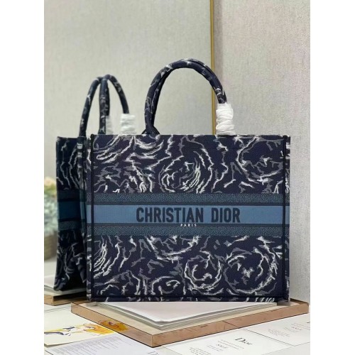 DIOR BOOK TOTE Broderie C1286-32 albastru