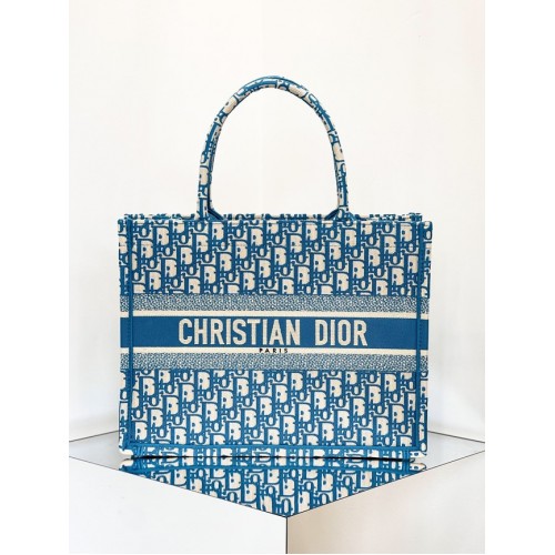 DIOR BOOK TOTE Broderie C1287-26 albastru