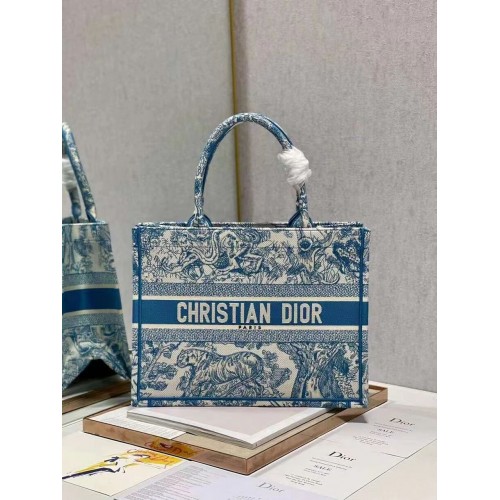 DIOR BOOK TOTE Broderie C1287-6 albastru