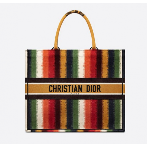 DIOR BOOK TOTE Broderie cu dungi D multicolore M1286Z
