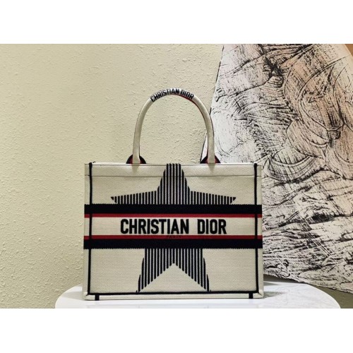 DIOR BOOK TOTE Broderie multicoloră M1296ZR-22