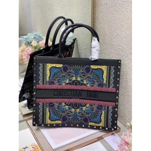 DIOR BOOK TOTE Broderie Mizza Multicoloră M1286ZRHM
