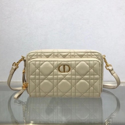 DIOR CARO DOUBLE POUCH Piele de vițel Cannage suplă S5037U Bej