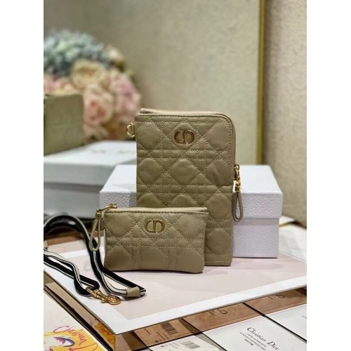 DIOR CARO PUNGĂ MULTIFUNCȚIONALĂ Piele de vițel bej, cannage, S5036UW