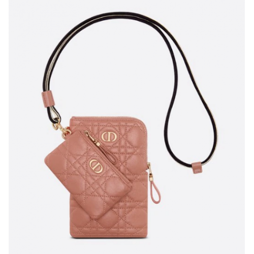 DIOR CARO PUNGĂ MULTIFUNCȚIONALĂ Deep Nude Supple Cannage Calfskin S5036U