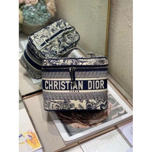 GEANTĂ DIOR DIORTRAVEL VANITY Broderie albastră Dior Oblique S5480VR