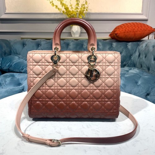 DIOR LADY BAG Maro Gradient Cannage Miel M0567 Maro