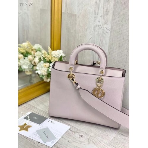 DIOR LADY BAG Piele de miel Cannage Gradient M0584 roz deschis