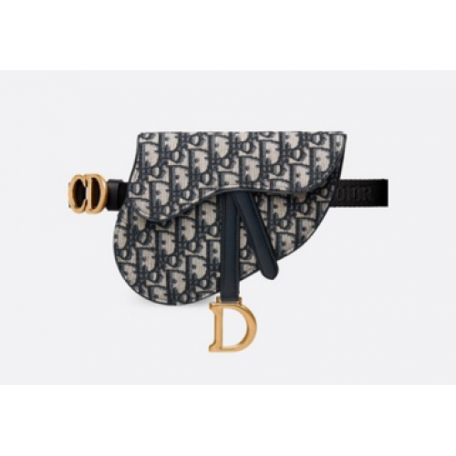 Geantă de centură DIOR OBLIQUE SADDLE S5632CTZQ albastră