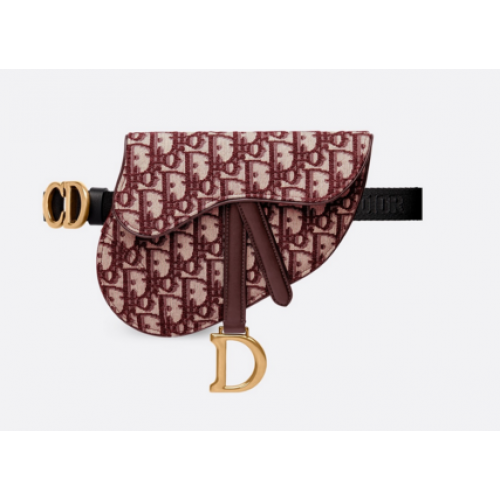 Geantă de mână DIOR OBLIQUE SADDLE S5632CTZQ bordo