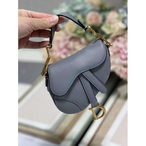 DIOR SADDLE BAG mini din piele de vițel C8160 albastră