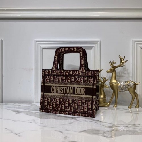 GEANTĂ DIOR DIN PÂNZĂ BRODATĂ C0195 Vișiniu