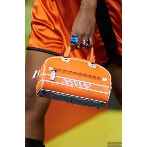 Geantă mică DIOR din piele cu relief C9201 portocalie