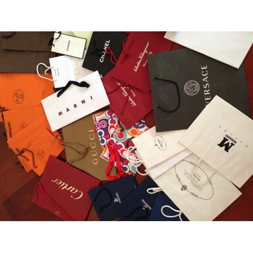 Geantă de cumpărături din hârtie de designer pentru portofel, ceasuri, bijuterii, curele, eșarfe, ochelari de soare