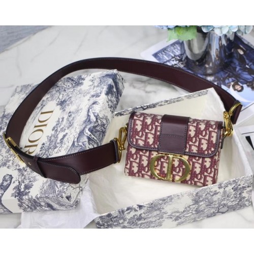 Dior 30 MONTAIGNE JACQUARD CANVAS BOX BAG M928 bordo