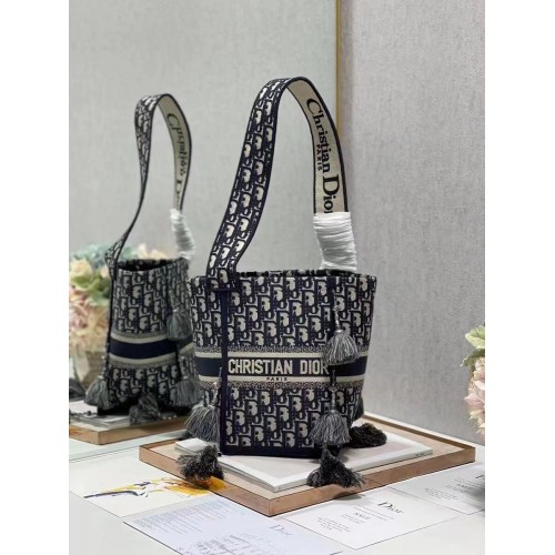 Geantă Dior Bubble Maple Leaf brodată C1076 NEGRU