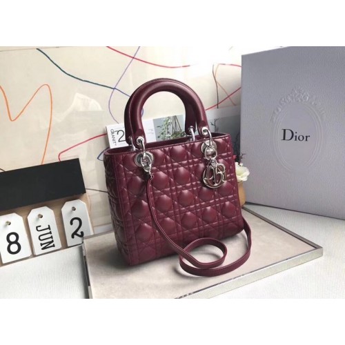 Geantă Dior Cannage Nano Lady din piele originală CD3891 Vermillion
